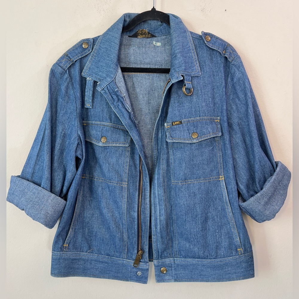 AMAZING Vintage Lee Pilot’s Jean Jacket in Blue Denim